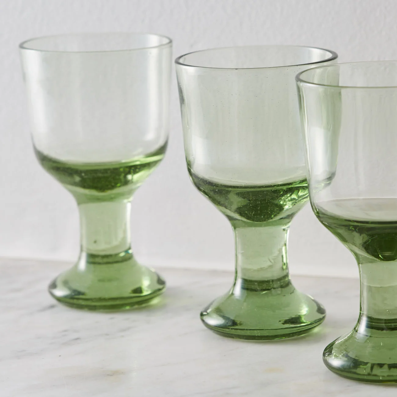 Green glass- handmade glassware