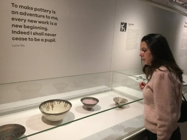 Admiring the pots- snapped by my name-dropping aunt