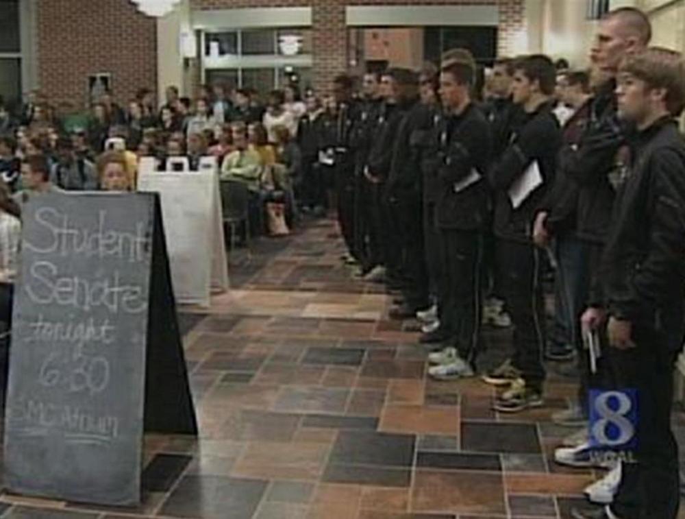 Feb. 16, 2012 MU Student Senate meeting with both the MU XC and TF teams in attendance.