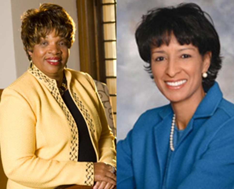 Francince McNairy (left): MU's president in 2012. Aminta Breaux: MU's VP of Student Affairs in 2012