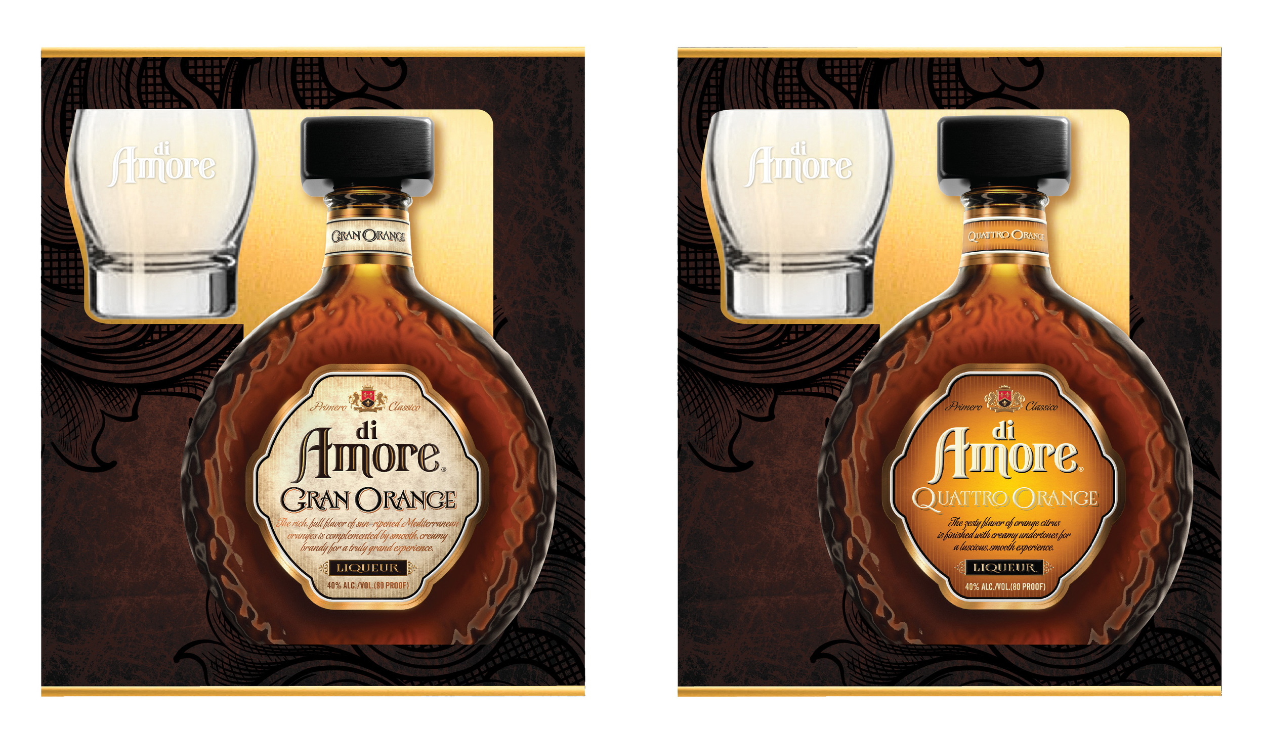  Client: Trinity Branding / di Amore Brandy  Assignment: Composite Adobe Illustrator mechanical elements and photography into final presentation image. 