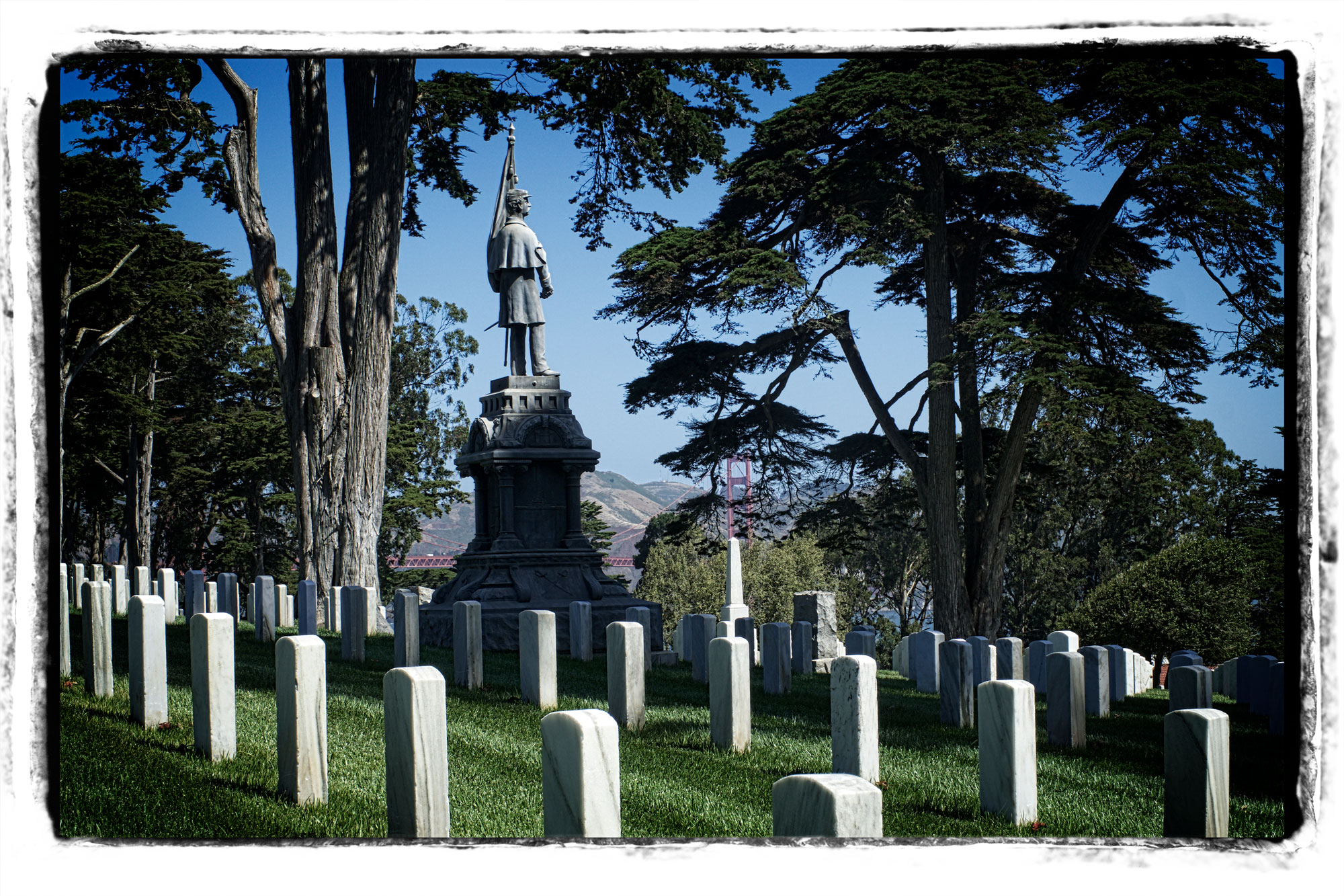 Lone sentinel. National Cemetery in San Francisco, California.