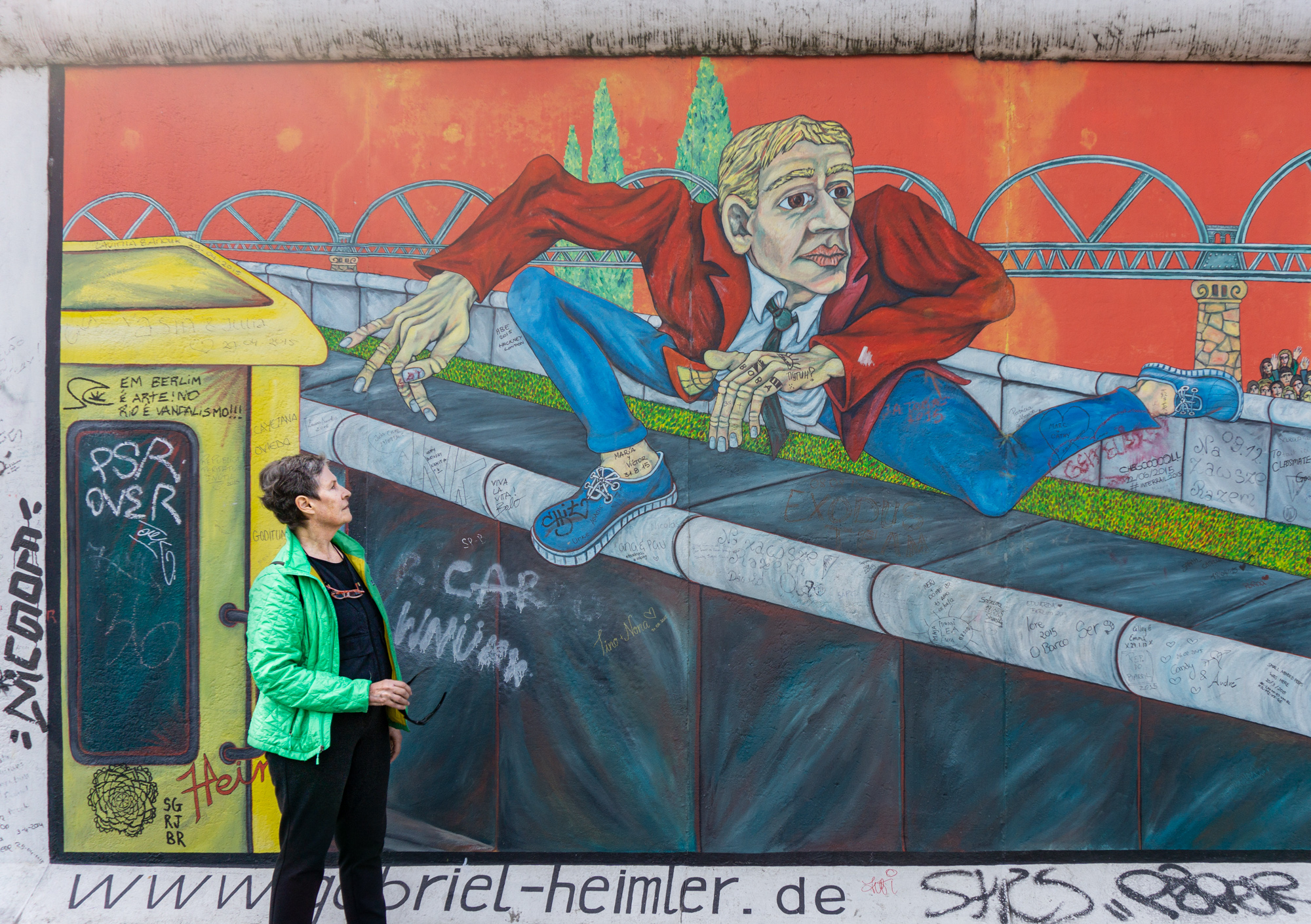 Vaulting the Berlin Wall. Berlin, Germany.