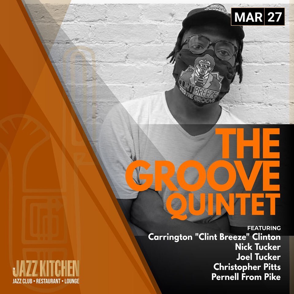 3.27 At @thejazzkitchen we return to one of our homes! The spirit of live music is in the air and we hope to see you there! Tell everybody. Mark your calendars and get your tickets at thejazzkitchen.com 
It&rsquo;s going down! 

Groove Quintet

@clin