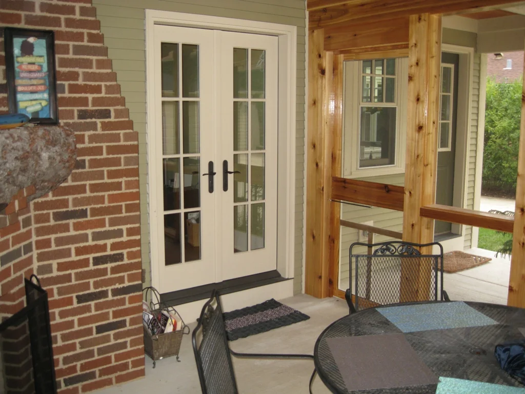 Back entries and exits from the screened porch