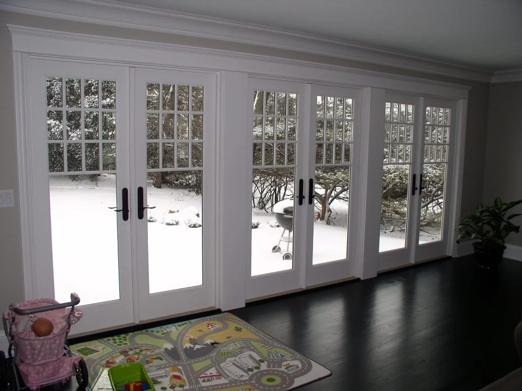 French doors across the back of the family room