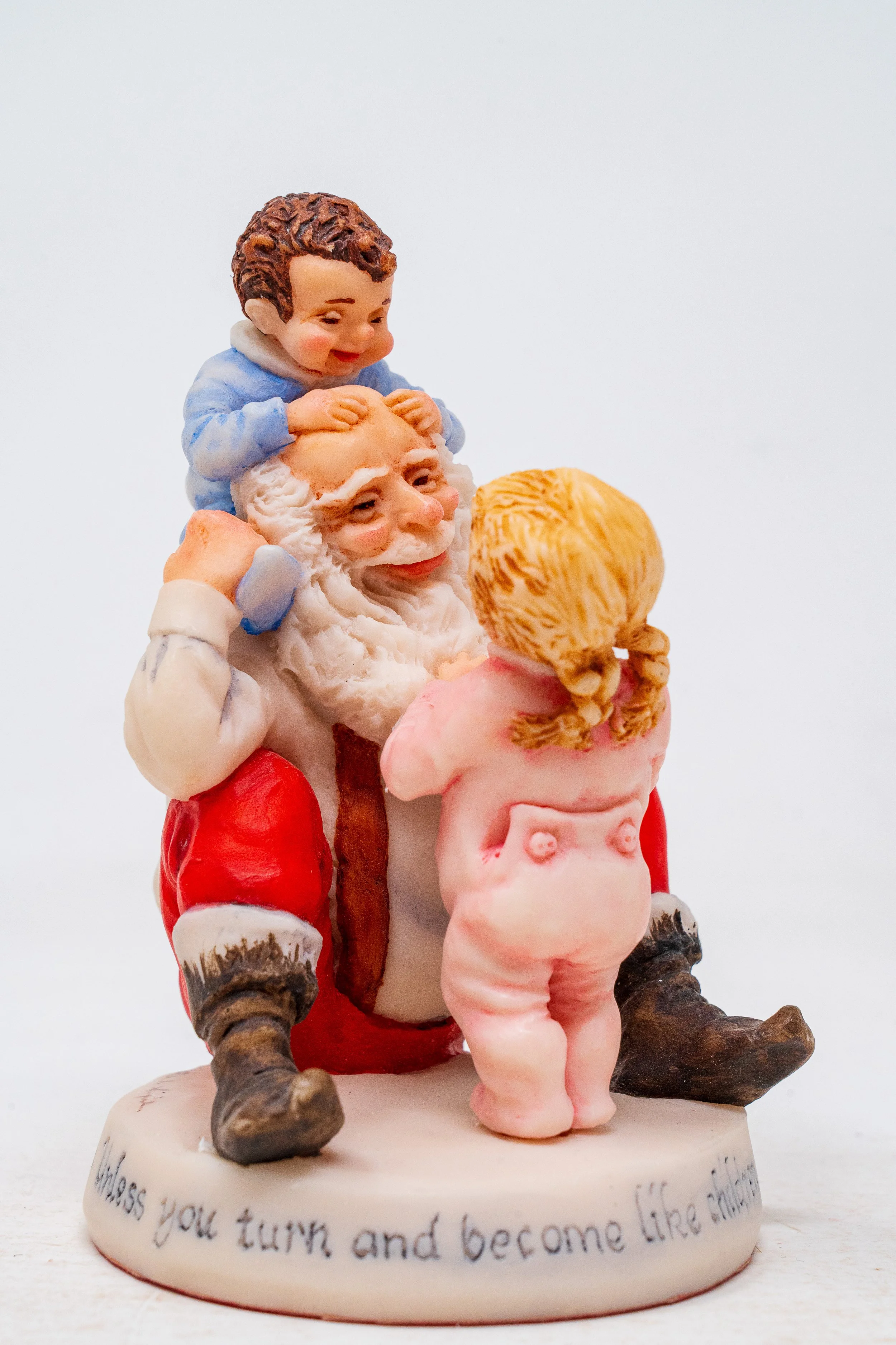 "Turn and Become Like Little Children" - Tiny Porcelain Santa Collection - Signed by Robert Simpich
