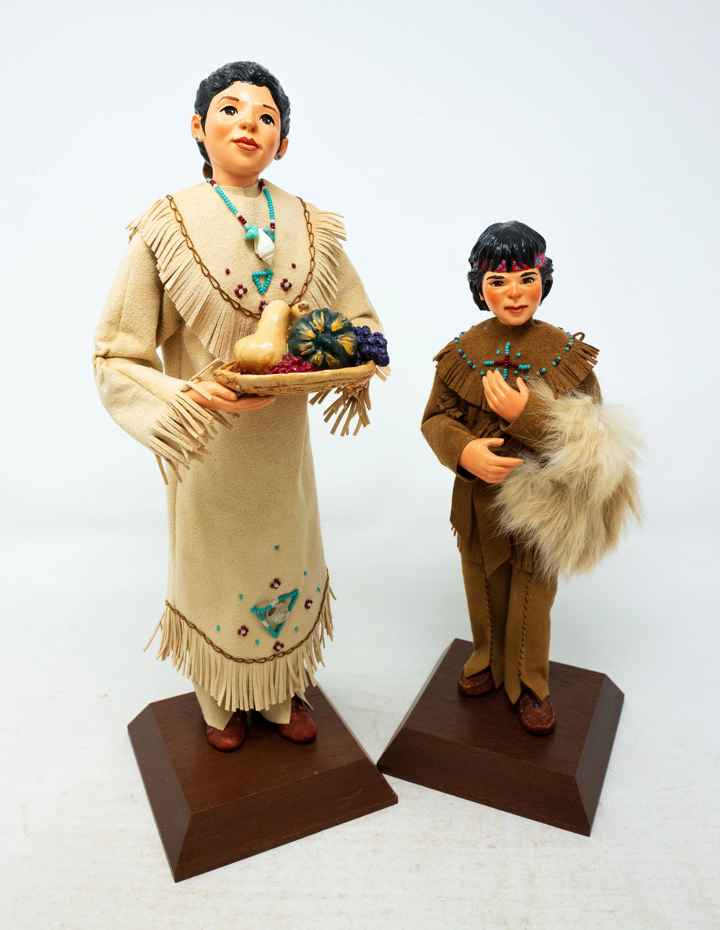 Native American Woman & Boy - 2 Piece Set
