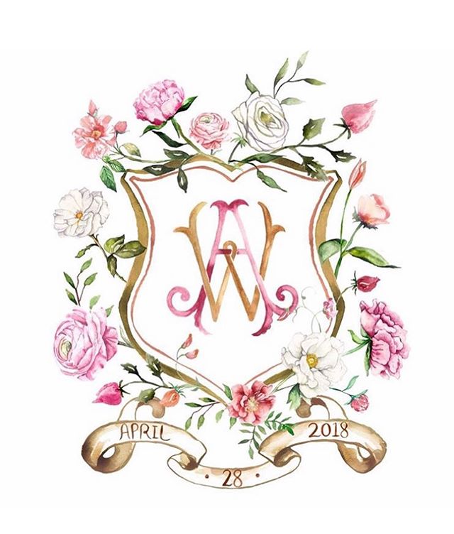 How time flies!!! 🍾💕💍🌸
.
.
.
.
#weddingcrest #wedding #bespokestationery #handpainted #watercolor #watercolour #crest #customwedding #customcrest #monogram #weddinglogo #floral #customillustration #heraldry #bespoke #weddingideas #brides #bespoke