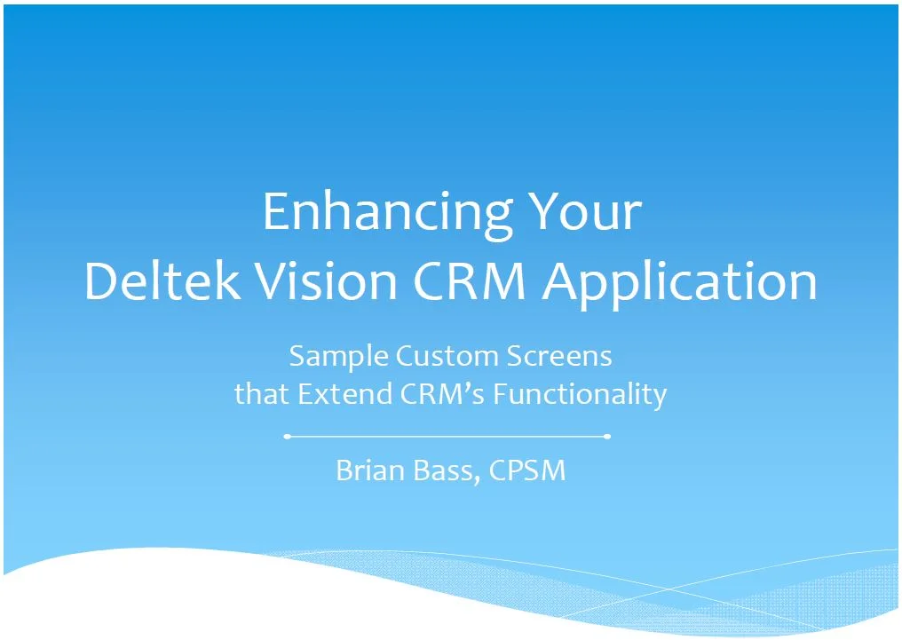 CRM Database Customizations