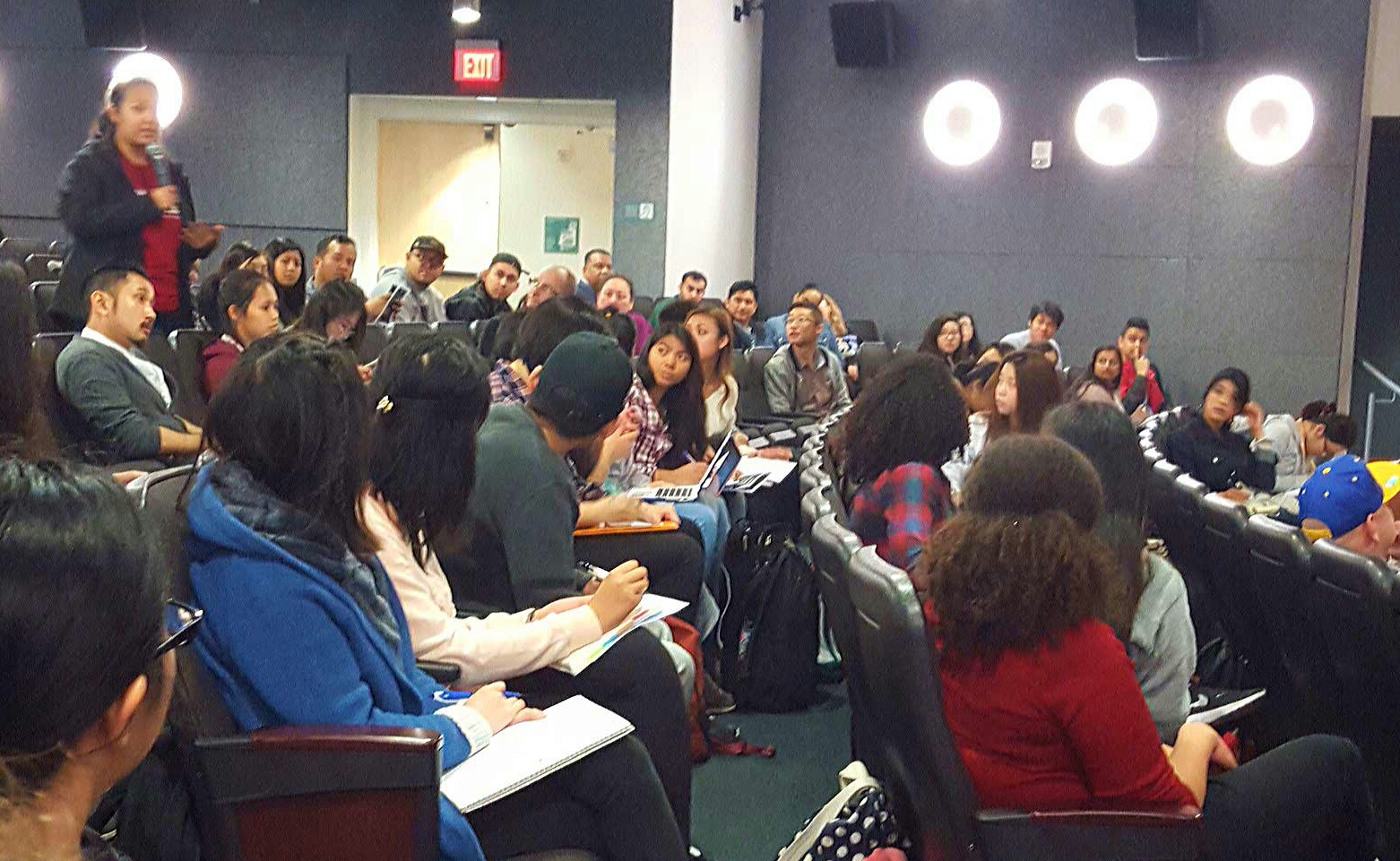 Mia Guevarra, President, Akbayan SJSU - addresses a breakout session.