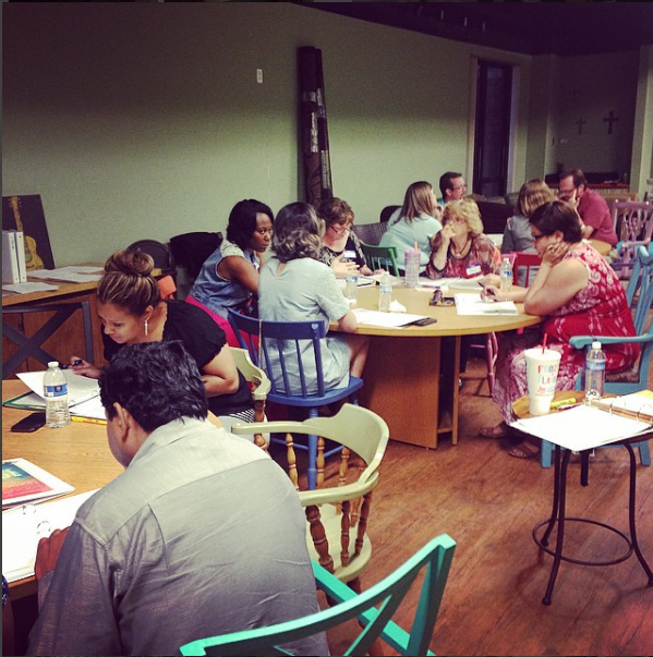 The Beta Class participates in round table discussions of Holy Spirit 101 in September of 2015.