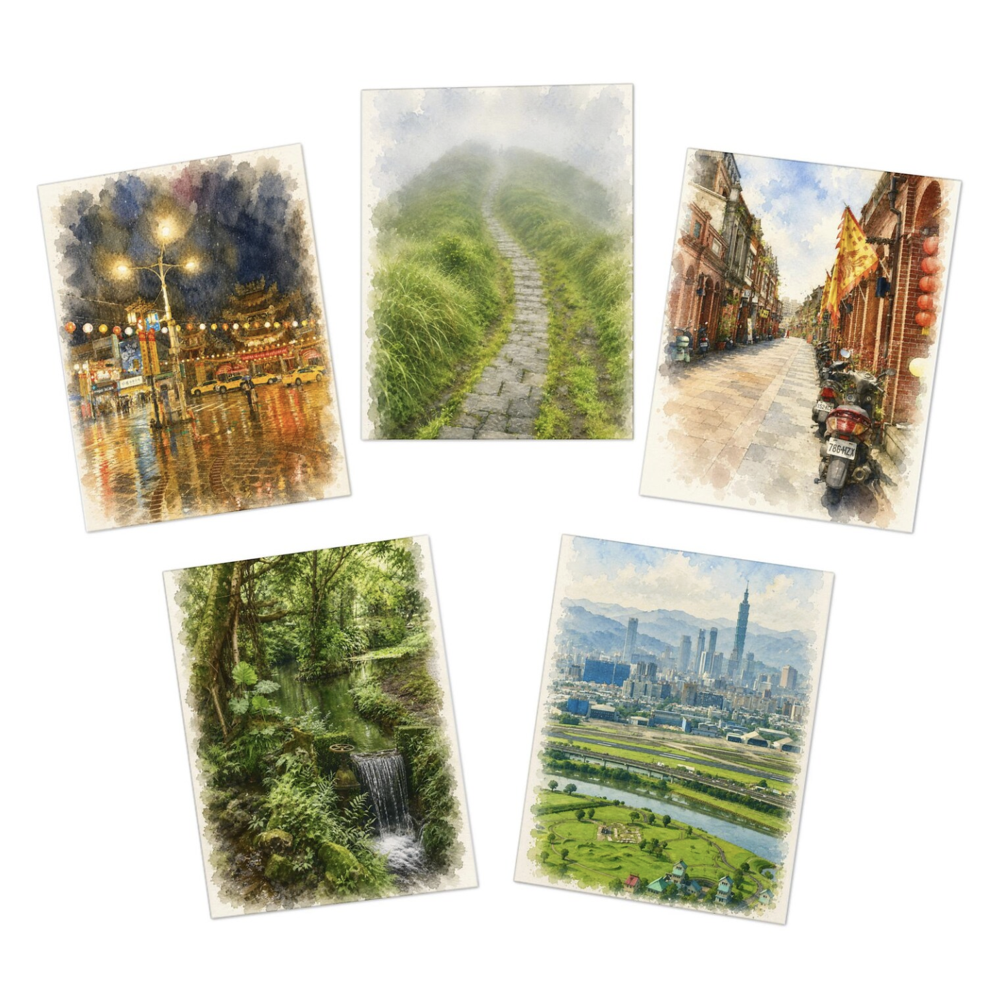 Memories of Taiwan - Multi-Design Greeting Cards (5-Pack)