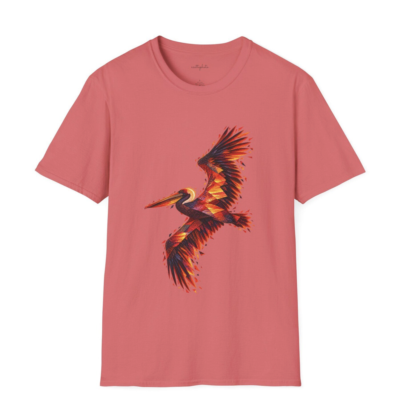 Electric Tropical Pelican - Aerial Unisex Softstyle T-Shirt