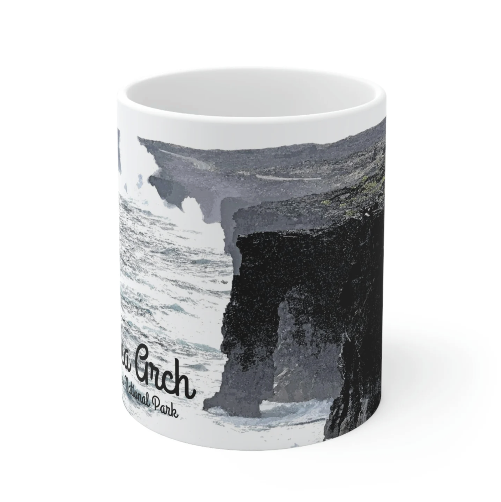 Holei Sea Arch, Big Island, Hawai'i Sunset Ceramic Mug 11oz