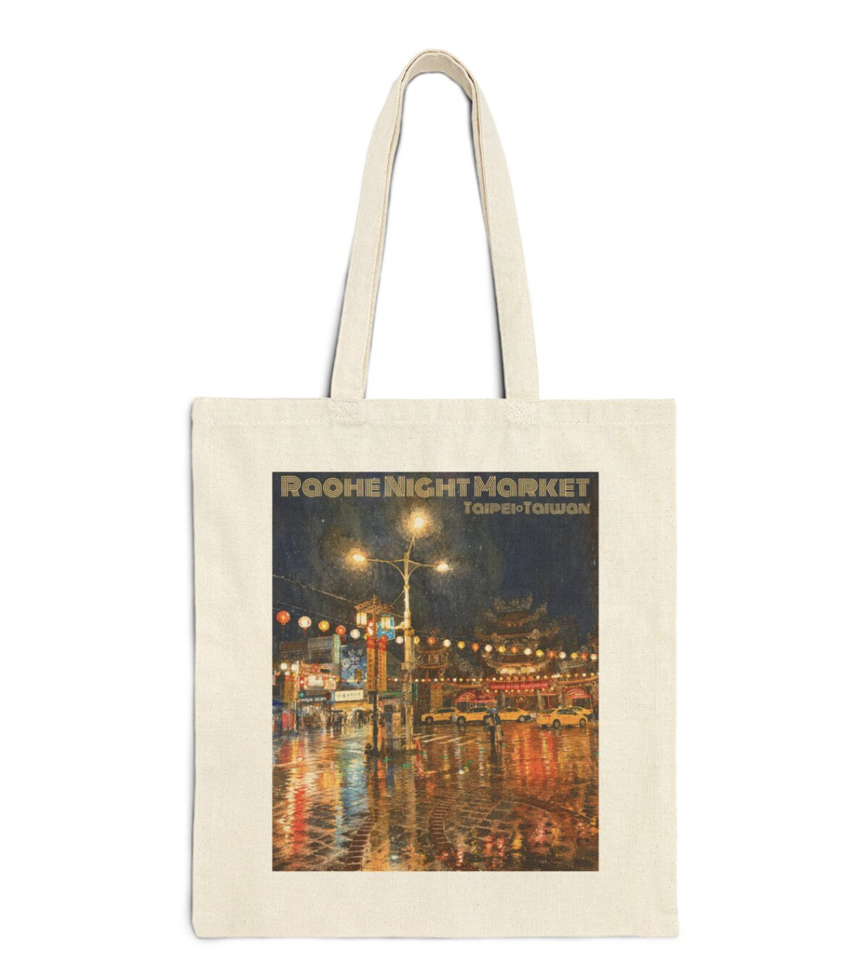 Raohe Night Market - Taipei, Taiwan - Cotton Canvas Tote Bag