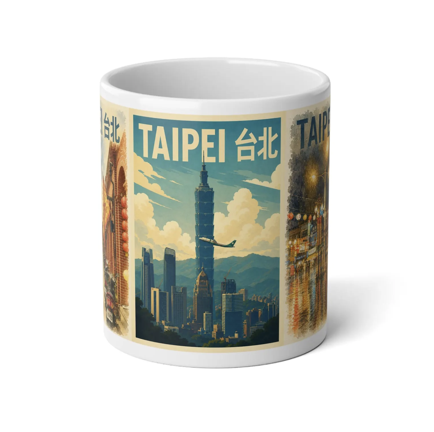 Taipei Poster Travel Theme Jumbo Mug, 20oz