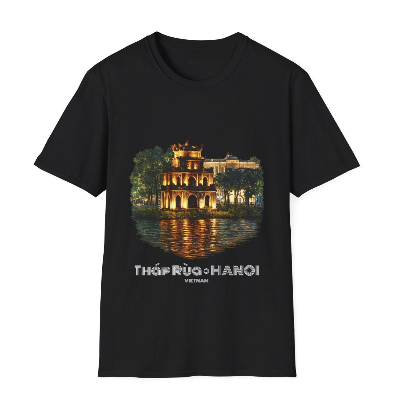 Tháp Rùa - Hanoi, Vietnam - Aerial Unisex Softstyle T-Shirt