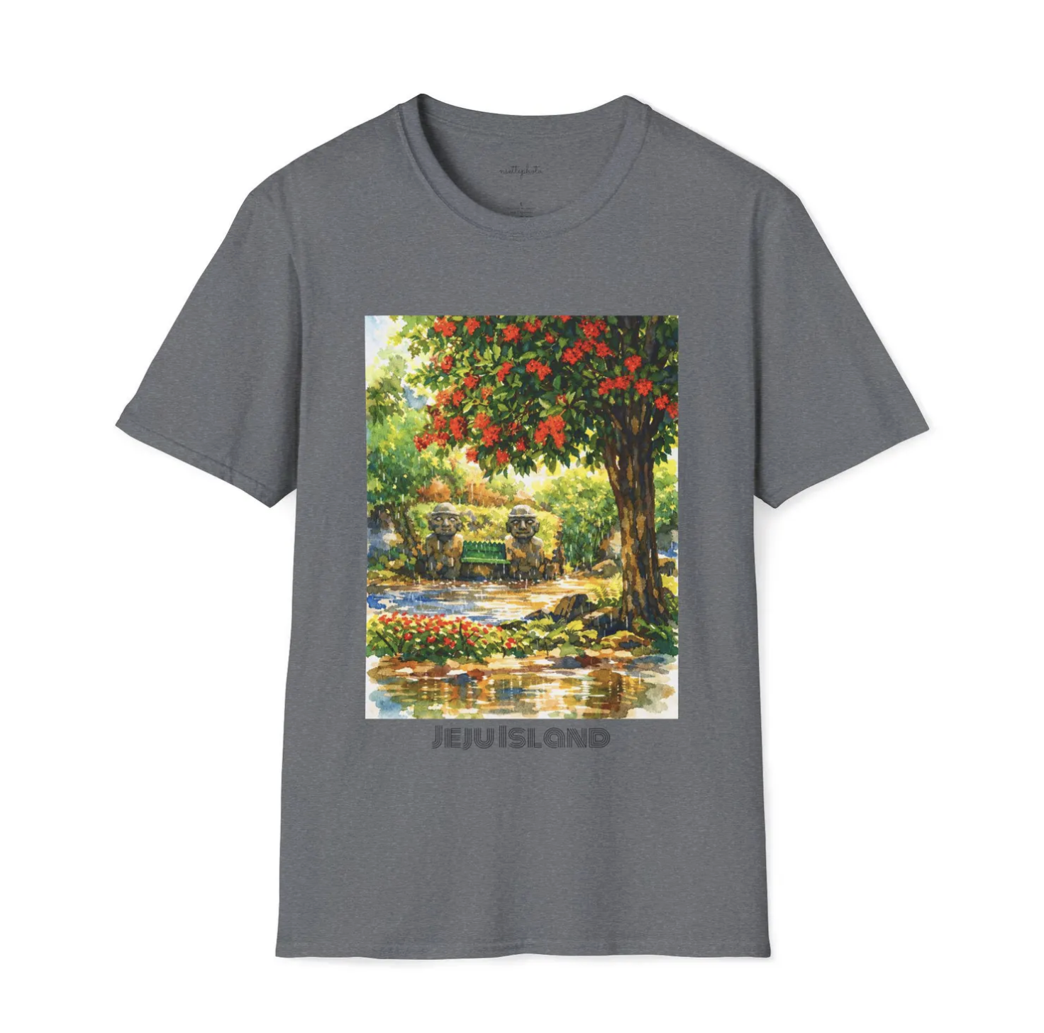 Jeju Island, Korea - Aerial Unisex Softstyle T-Shirt