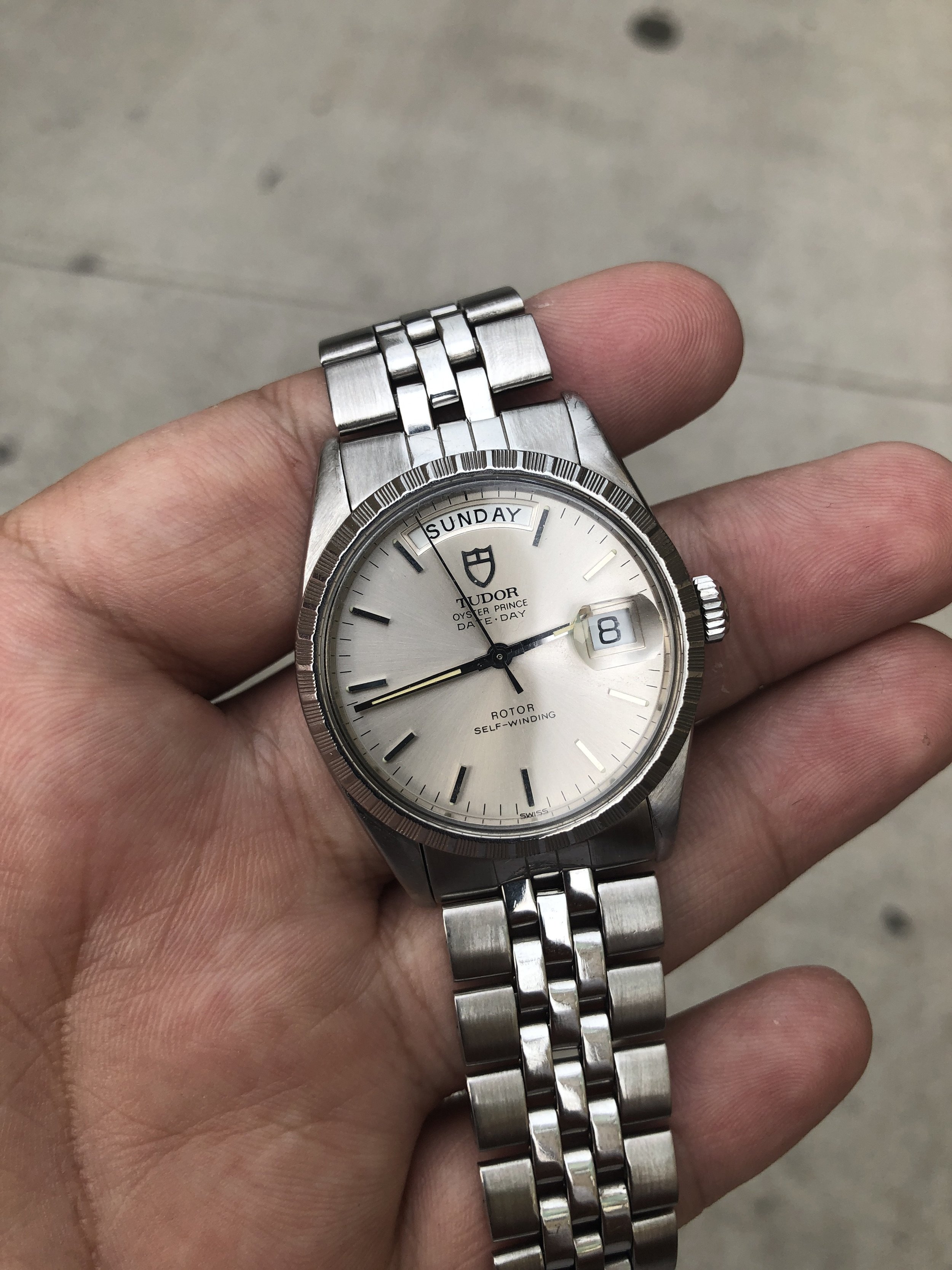 Classic jubilee bracelet, clean, evenly patinated tritium handset, and all of the same good looks. &nbsp;Photo from FS listing on OmegaForums.net, click through for more info.