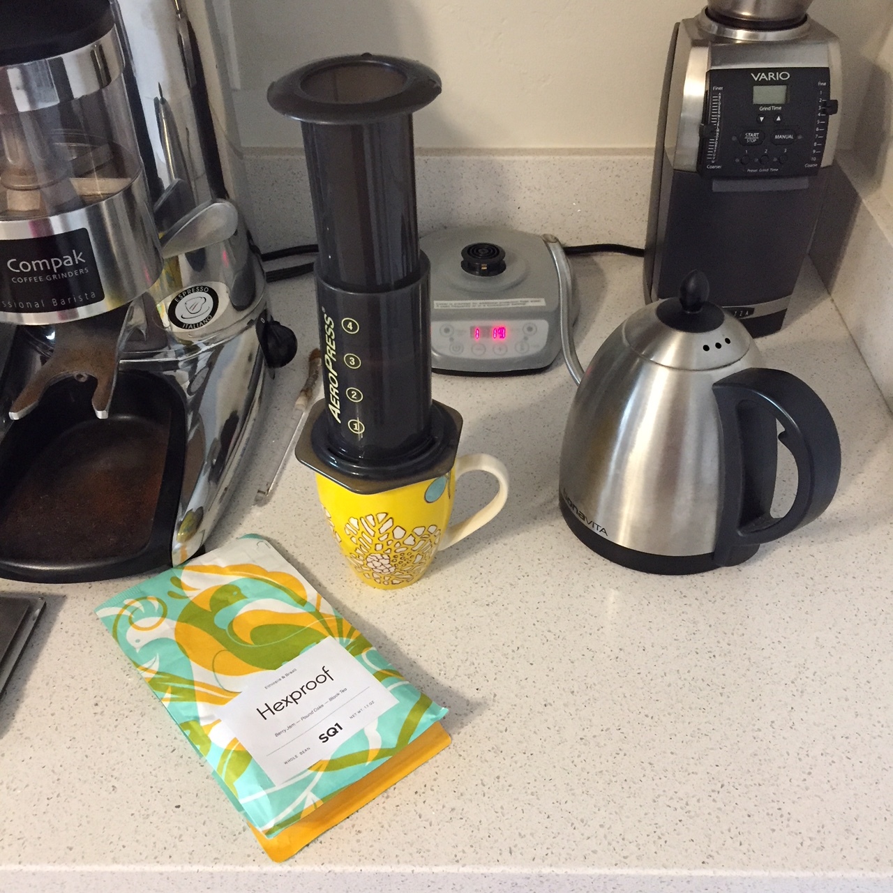  The aeropress really brings out the acidity and produces a more delicate cup. 
