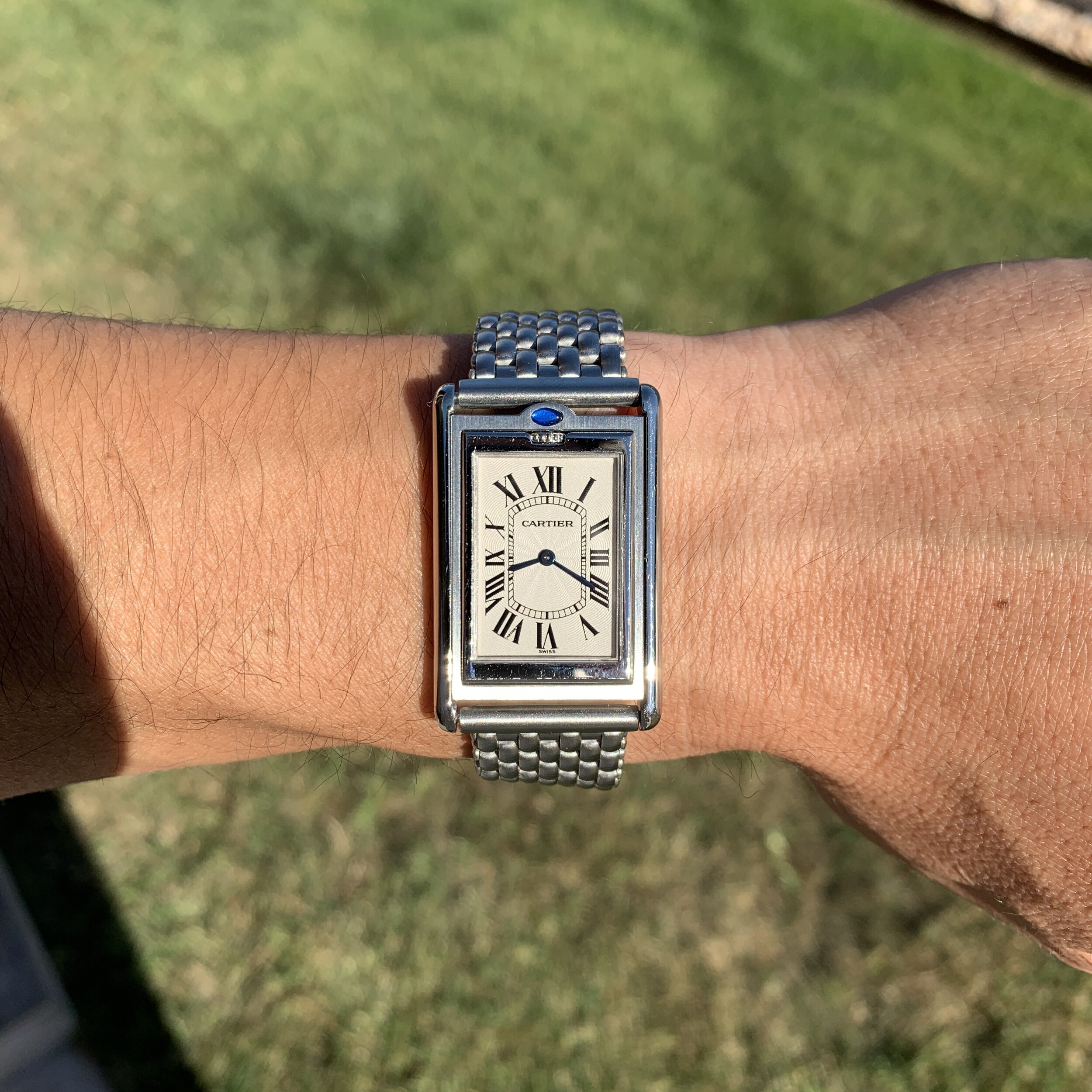 Cartier Tank CPCP with Beads of Rice Bracelet in 18K Gold — Wind Vintage