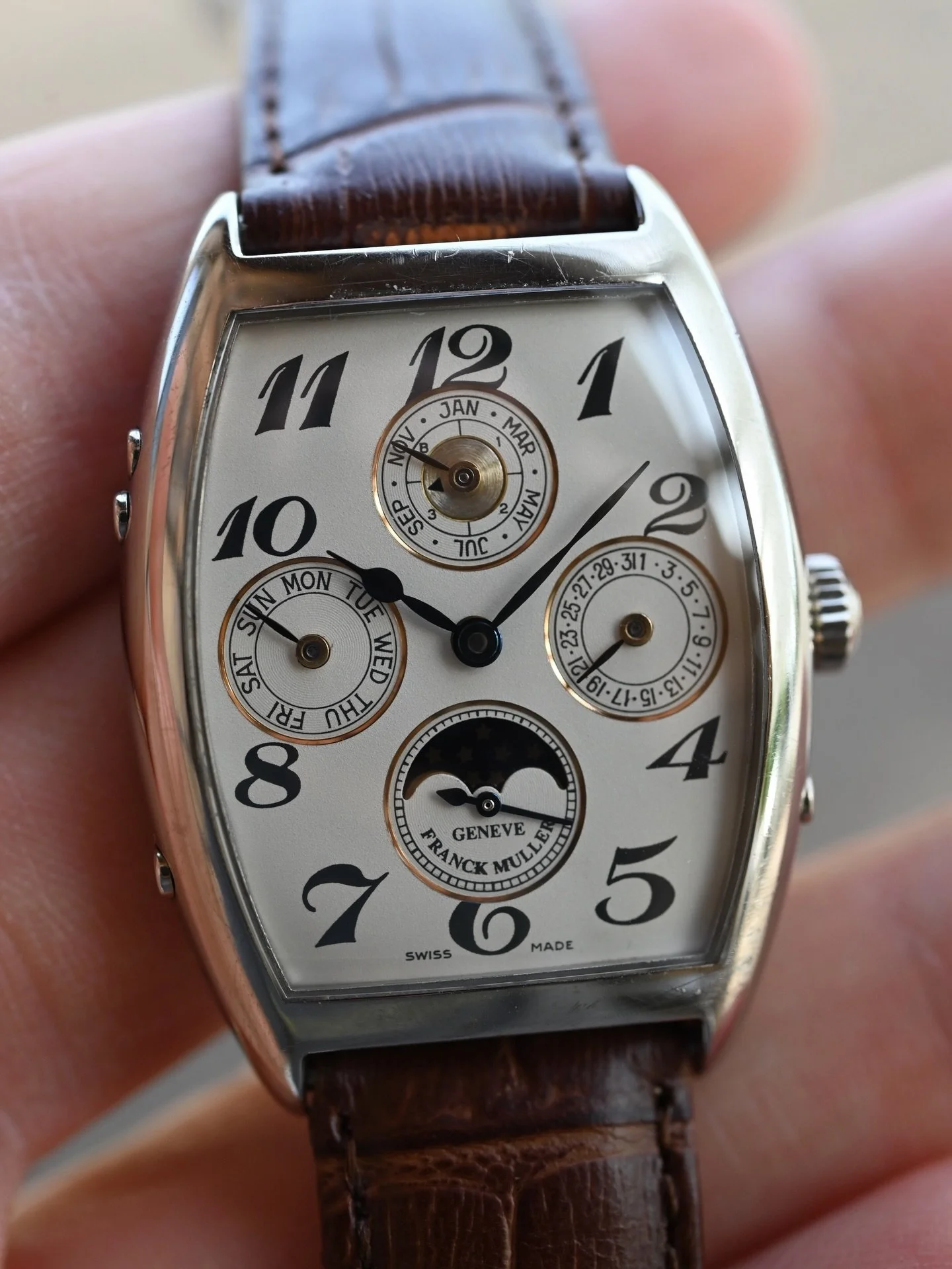 Sourced: it&rsquo;s always a privilege to source cool watches for great client and this 7500QP is exactly that.
.
.
.
.
#franckmuller #franckmullergeneve #perpetualcalendar