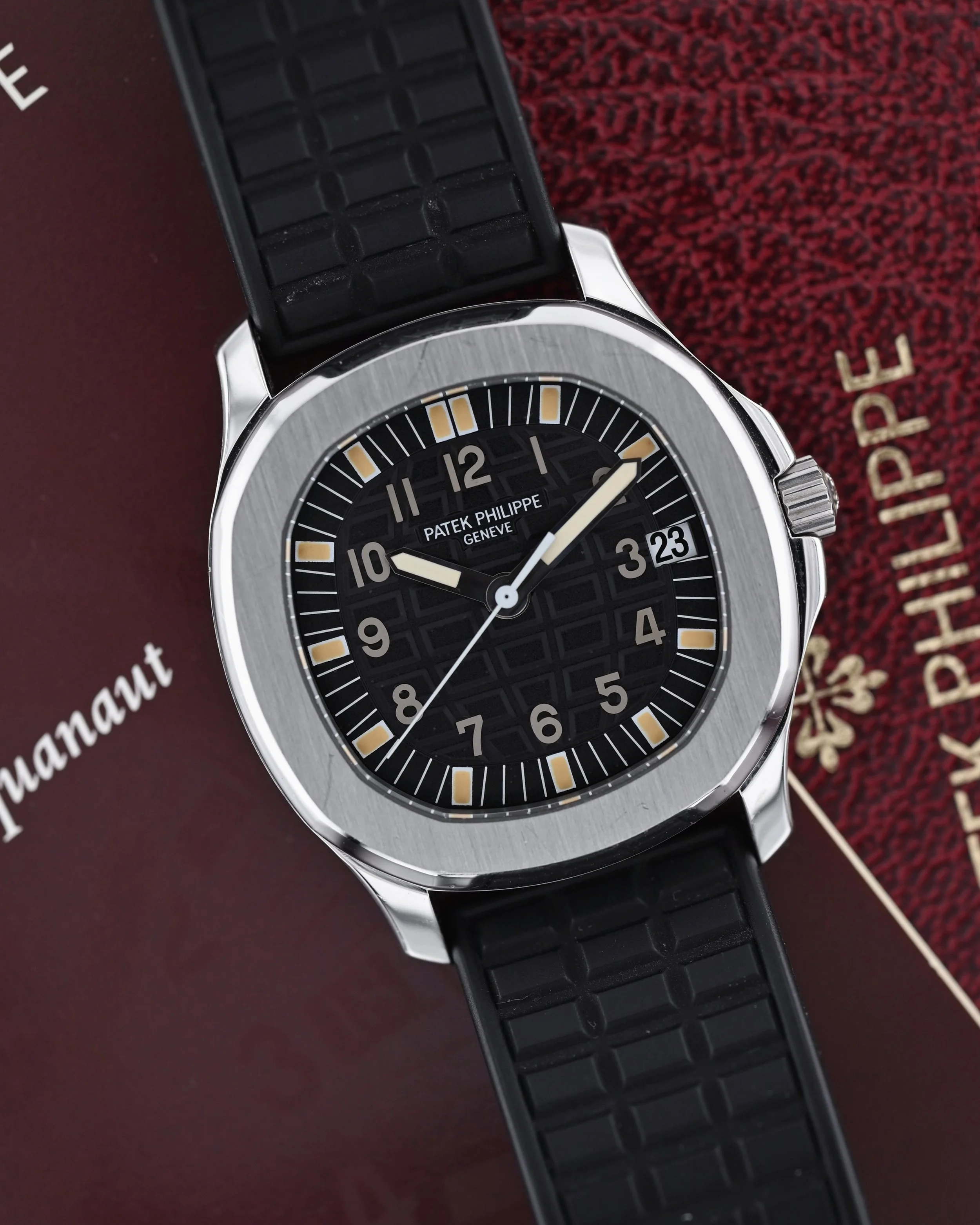 Now Available: Patek Philippe Aquanaut 5066A Full Set

With stunning tritium dial and hands, and great, honest cast. Offered with bracelet, boxes, papers, booklets, and original certificate of origin and ready to ship from Phoenix, AZ, head to meticu