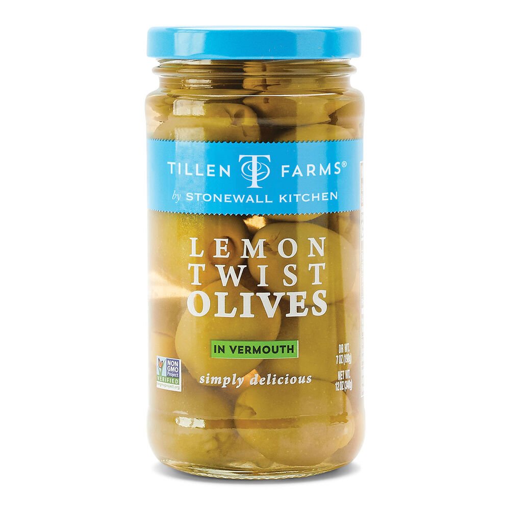 Lemon Twist Olives in Vermouth