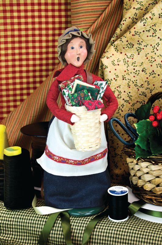 Woman Selling Fabrics