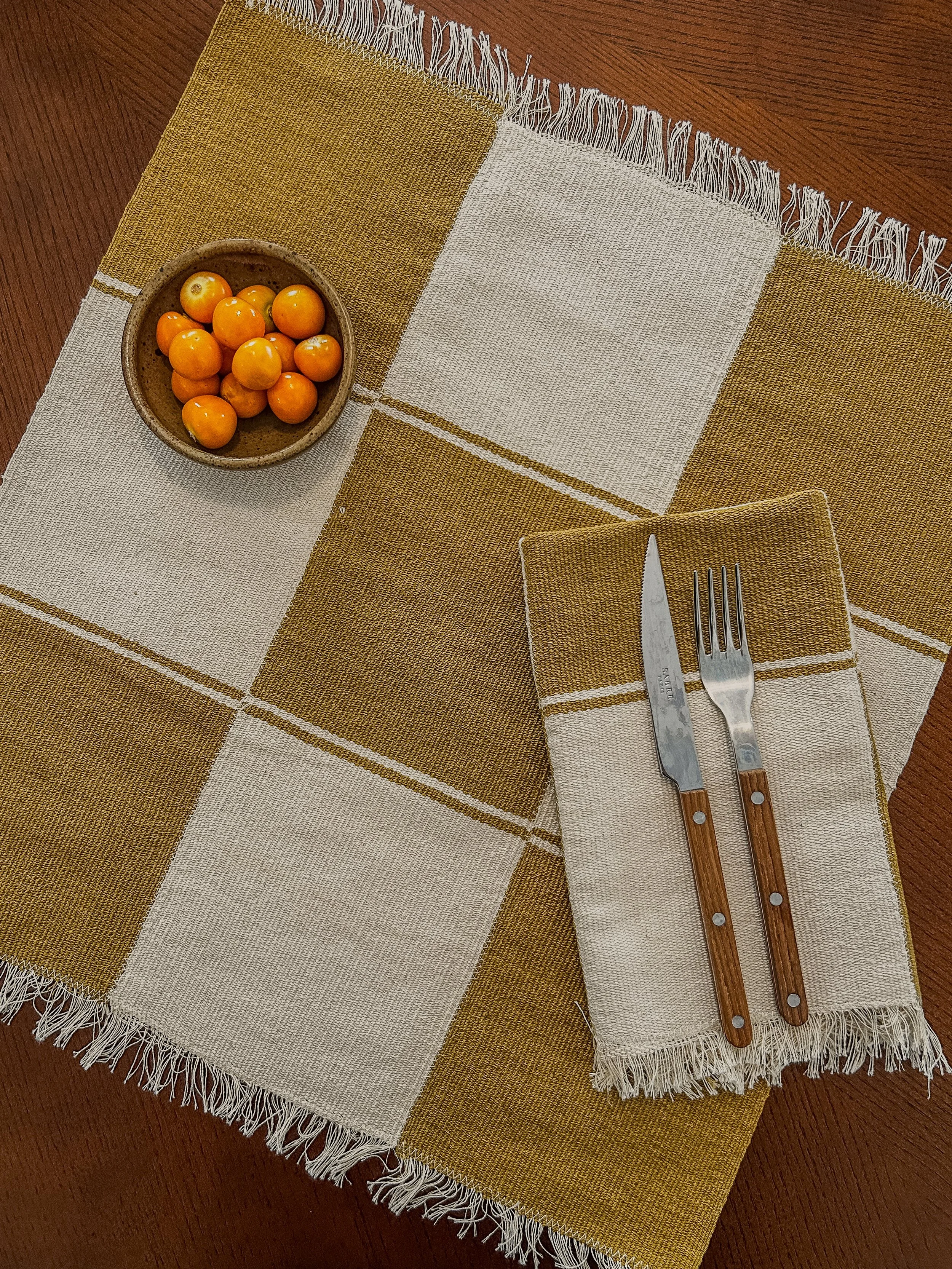 Damier Napkins | Ochre