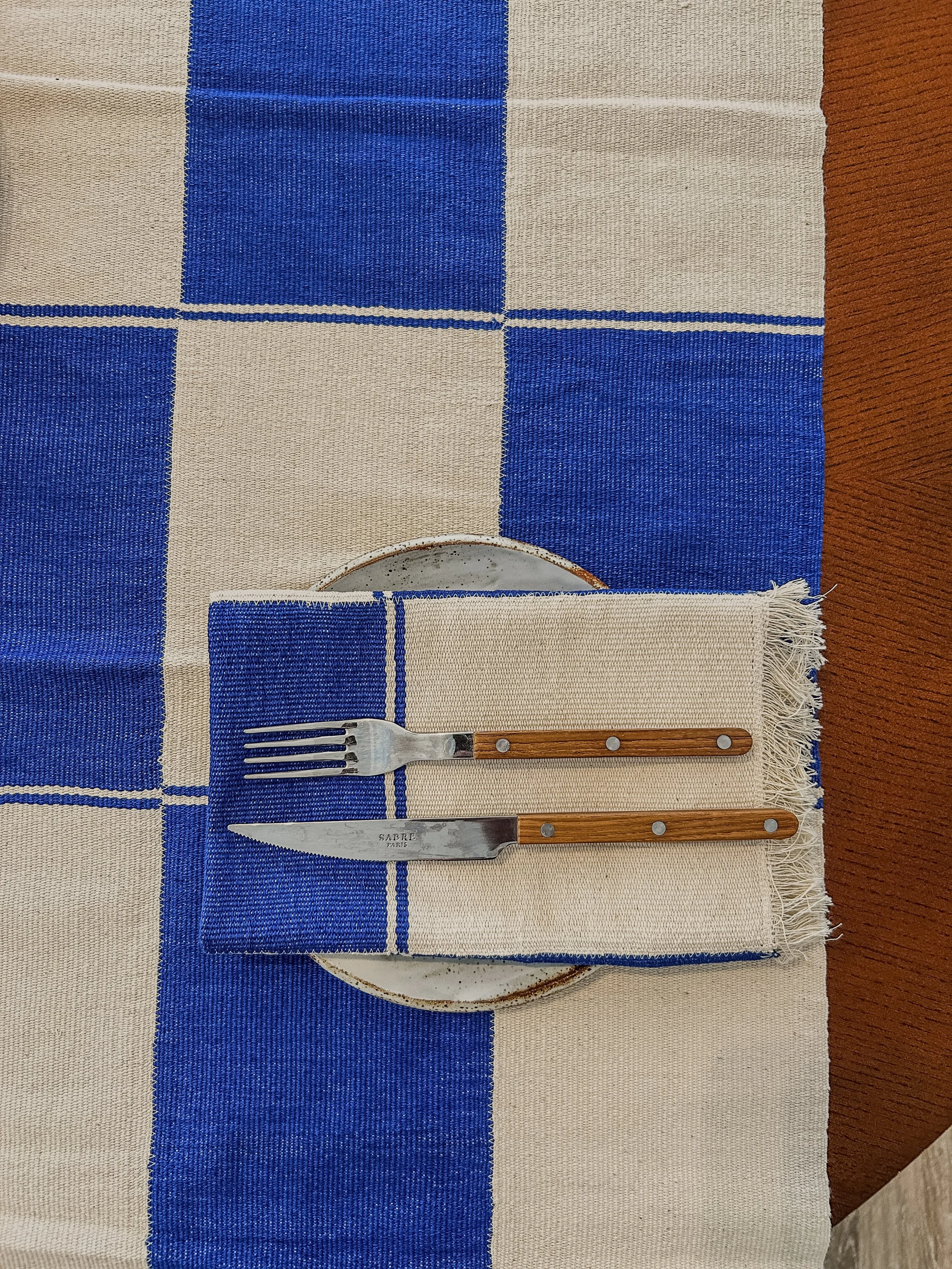 Damier Table Runner | Cobalt