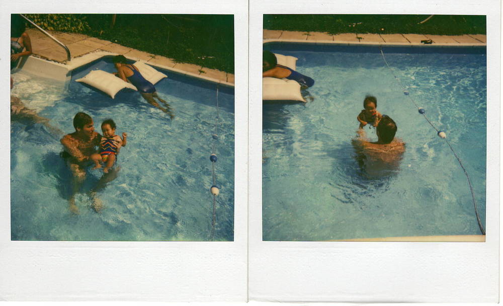  Me "swimming" with dad in my grandmother's pool, resisting the back float. &nbsp;Long Island, NY circa 1981.&nbsp;Photo: Fox Family Archives/Whitney J. Fox Photography 