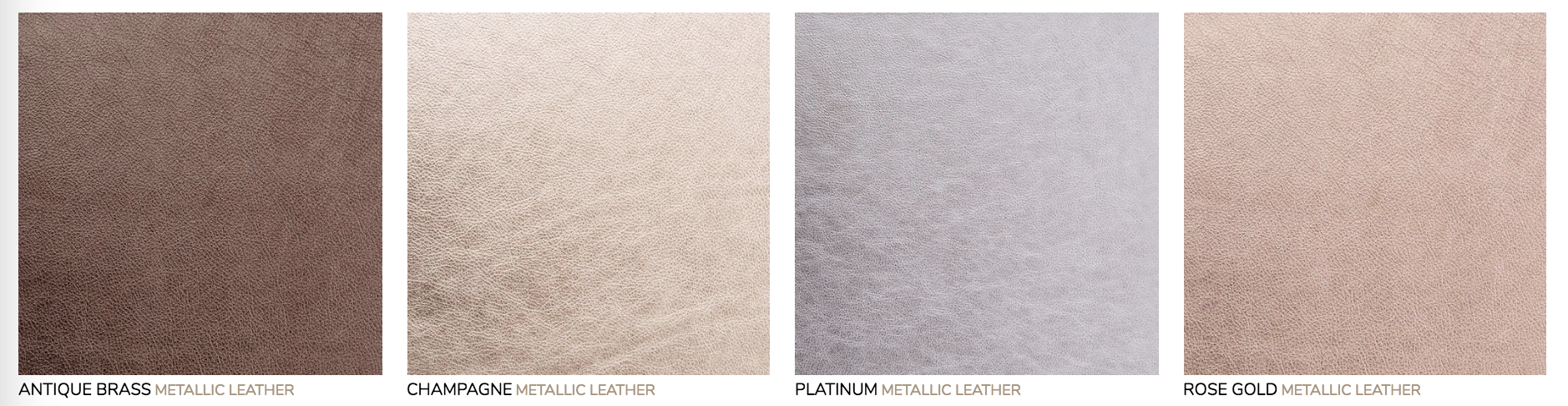 Metallic Leather Cover: Genuine Italian full grain leathers custom made and unique to this supplier.