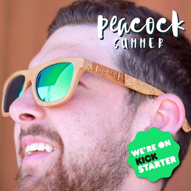 The Peacock Shades - 100% Bamboo with Polarized Lenses. Only on Kickstarter! LINK IN BIO #showyourfeathers #summer #peacock #sun #fun #fashion #mensfashion #apparel #beach #pool #party #poolparty