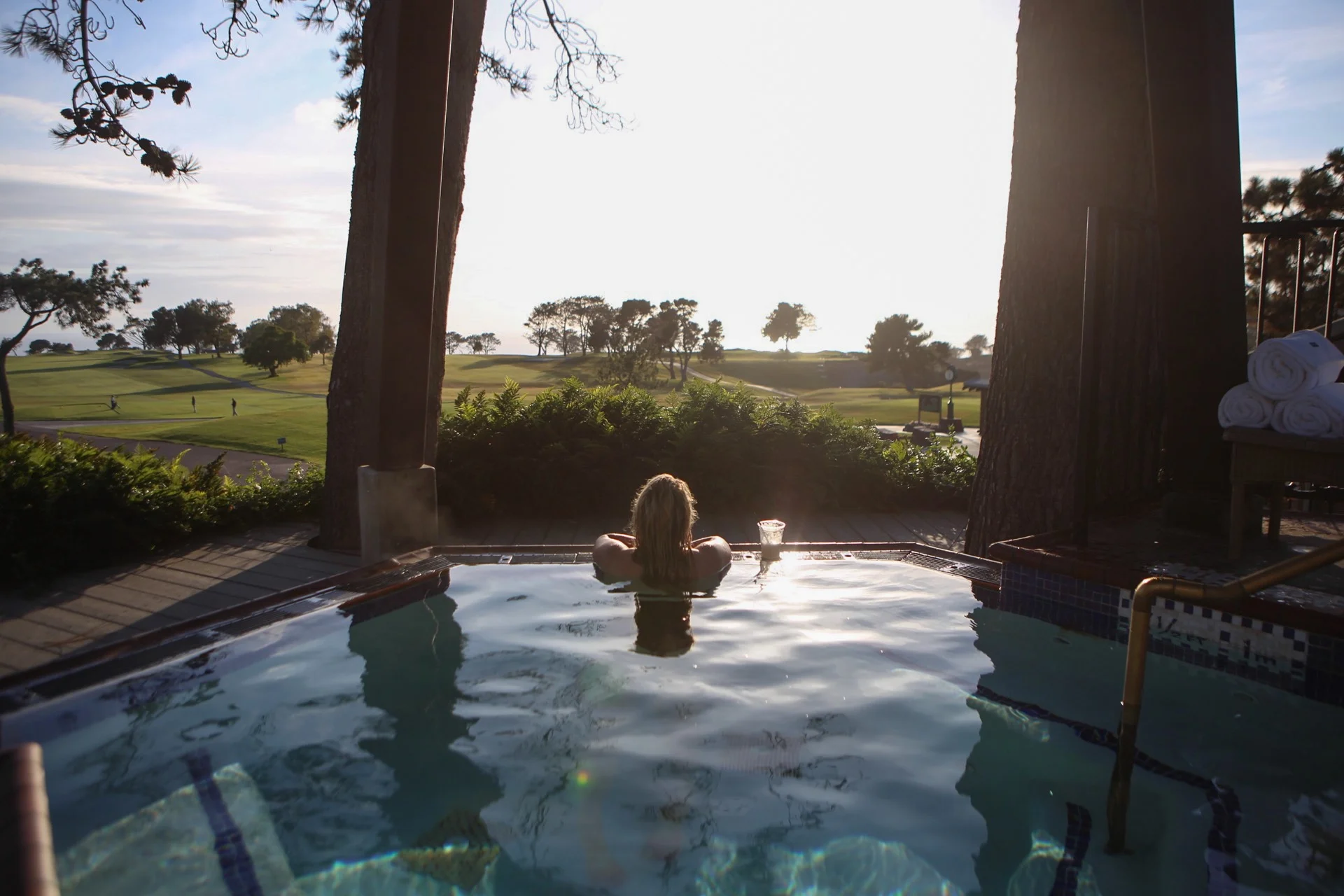 A hot tub with a view. Overlook the ocean and relax at The Lodge at Torrey Pines. 
