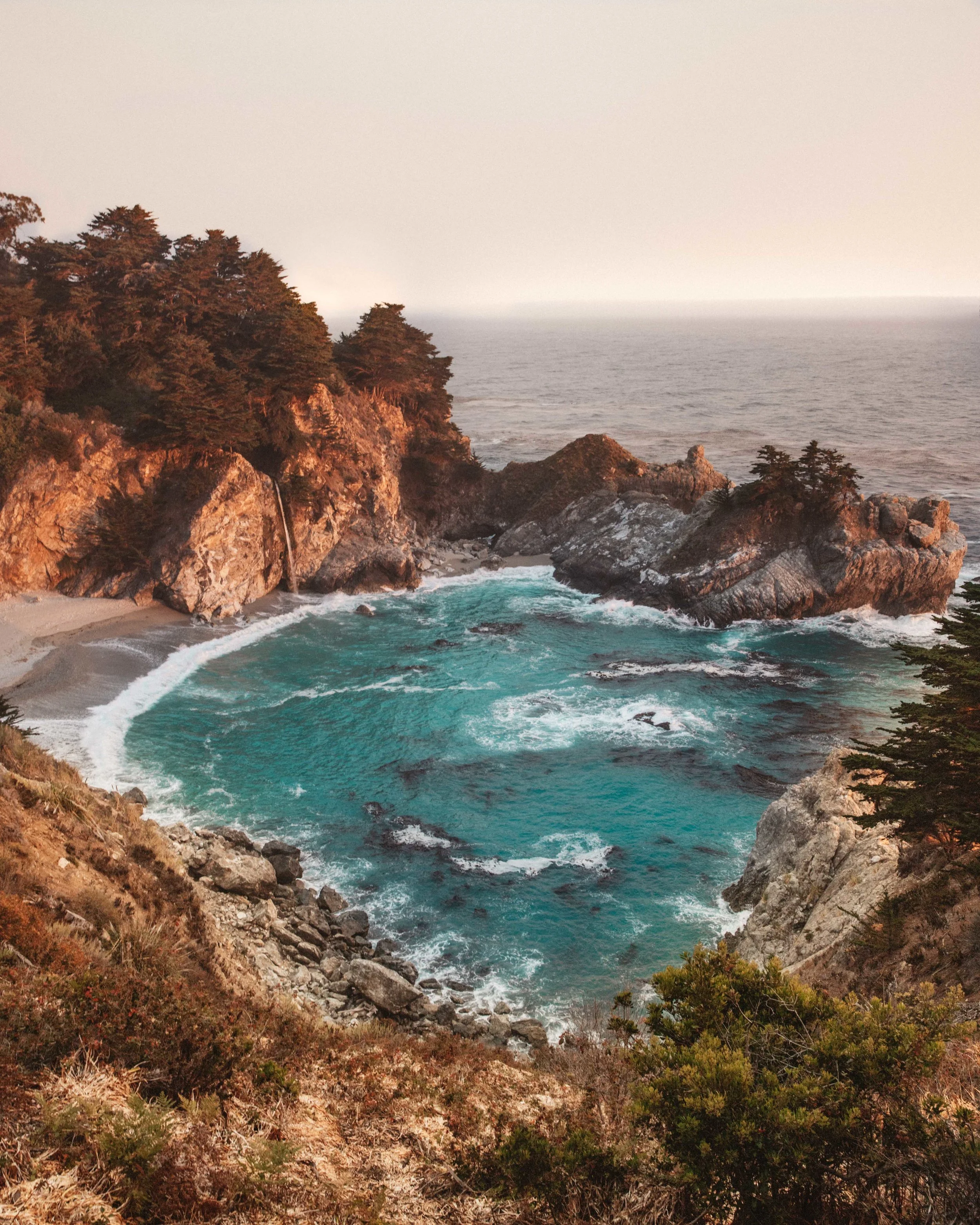 Mcway Falls at Sunset. 