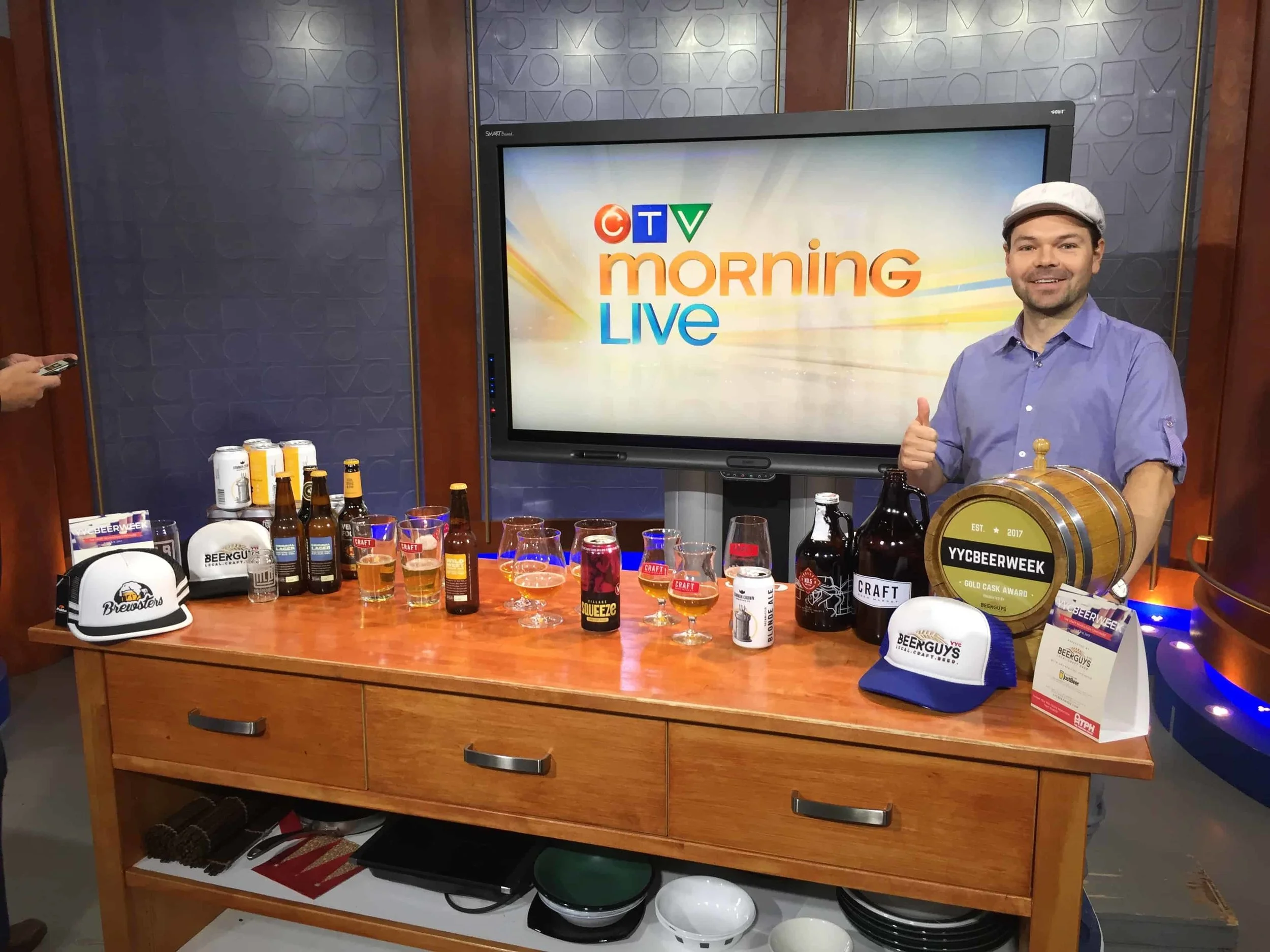 Me setting up for a segment on CTV Morning Live , Canada's 2nd most-watched news network