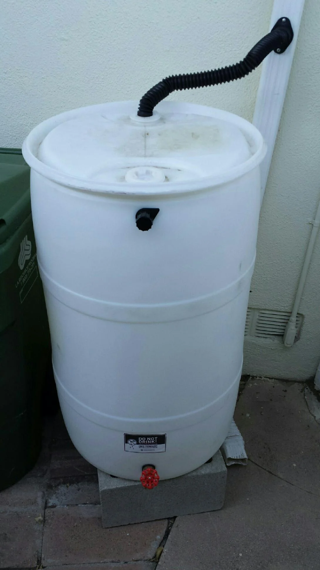 Capture free water with rain barrels