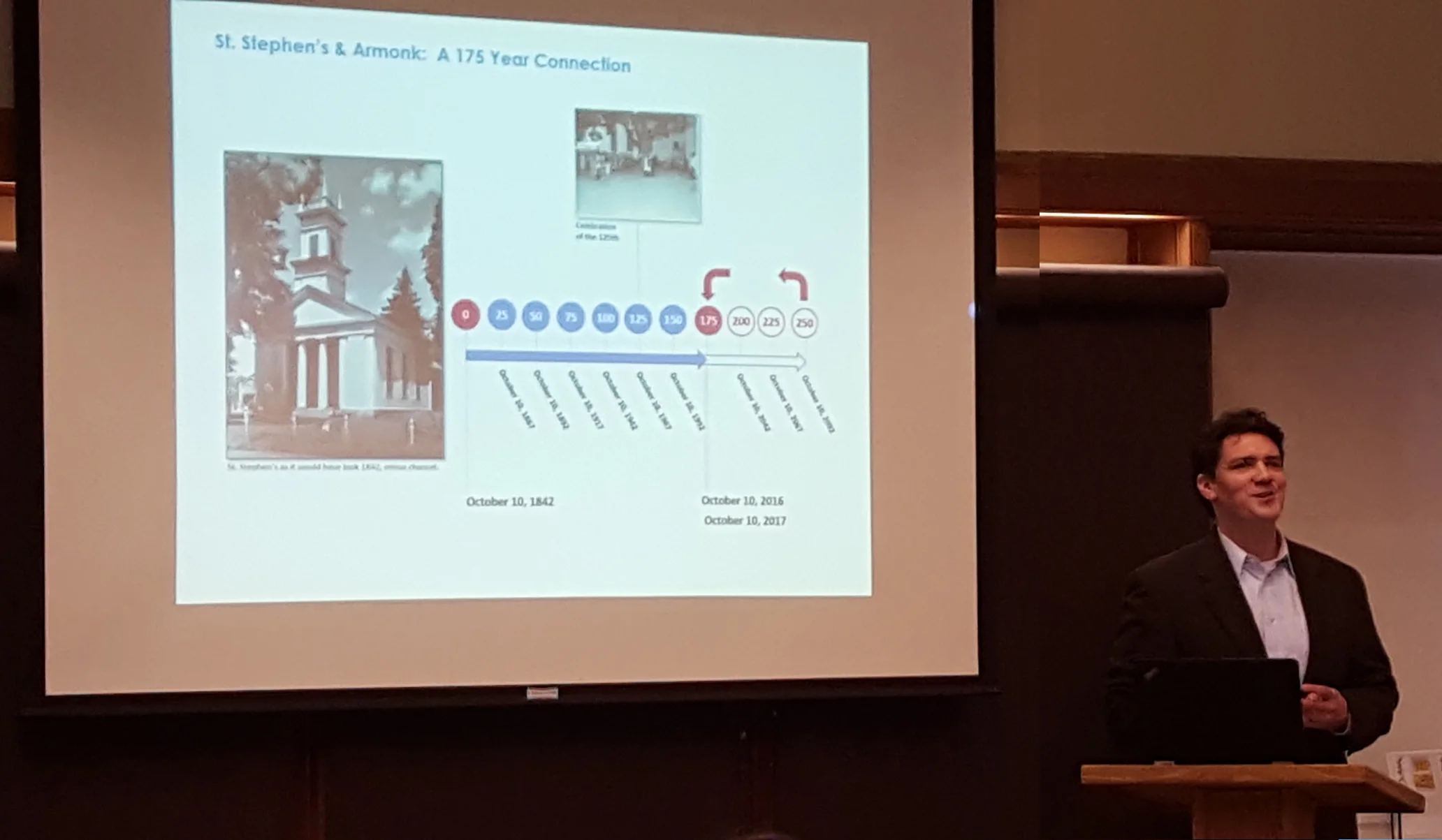 Image 3 : 175 Years and Beyond - Today, we want to set the foundation that considers looking forward. Forward out to the 200th, 225th, and 250th anniversaries. We will then looking back to the historic 175th.