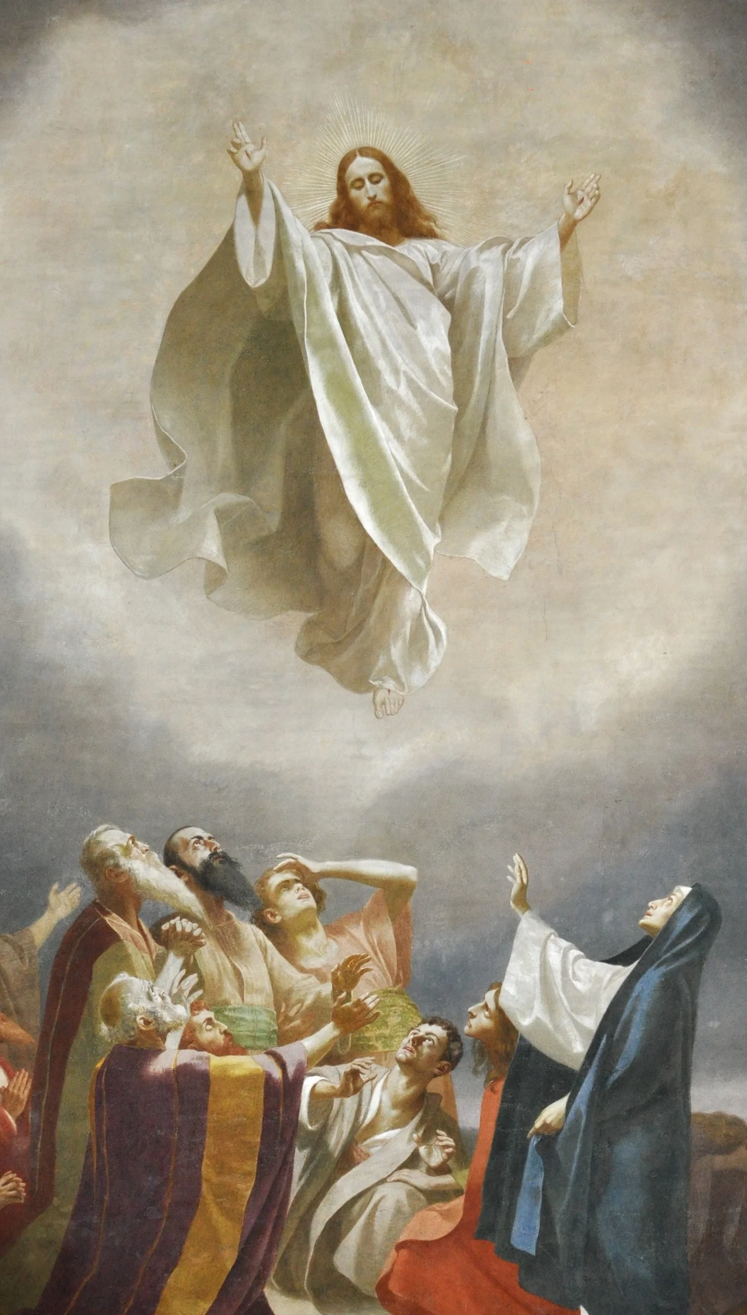 The Ascension - a fresco from Obereschach Pfarrkirche in Germany