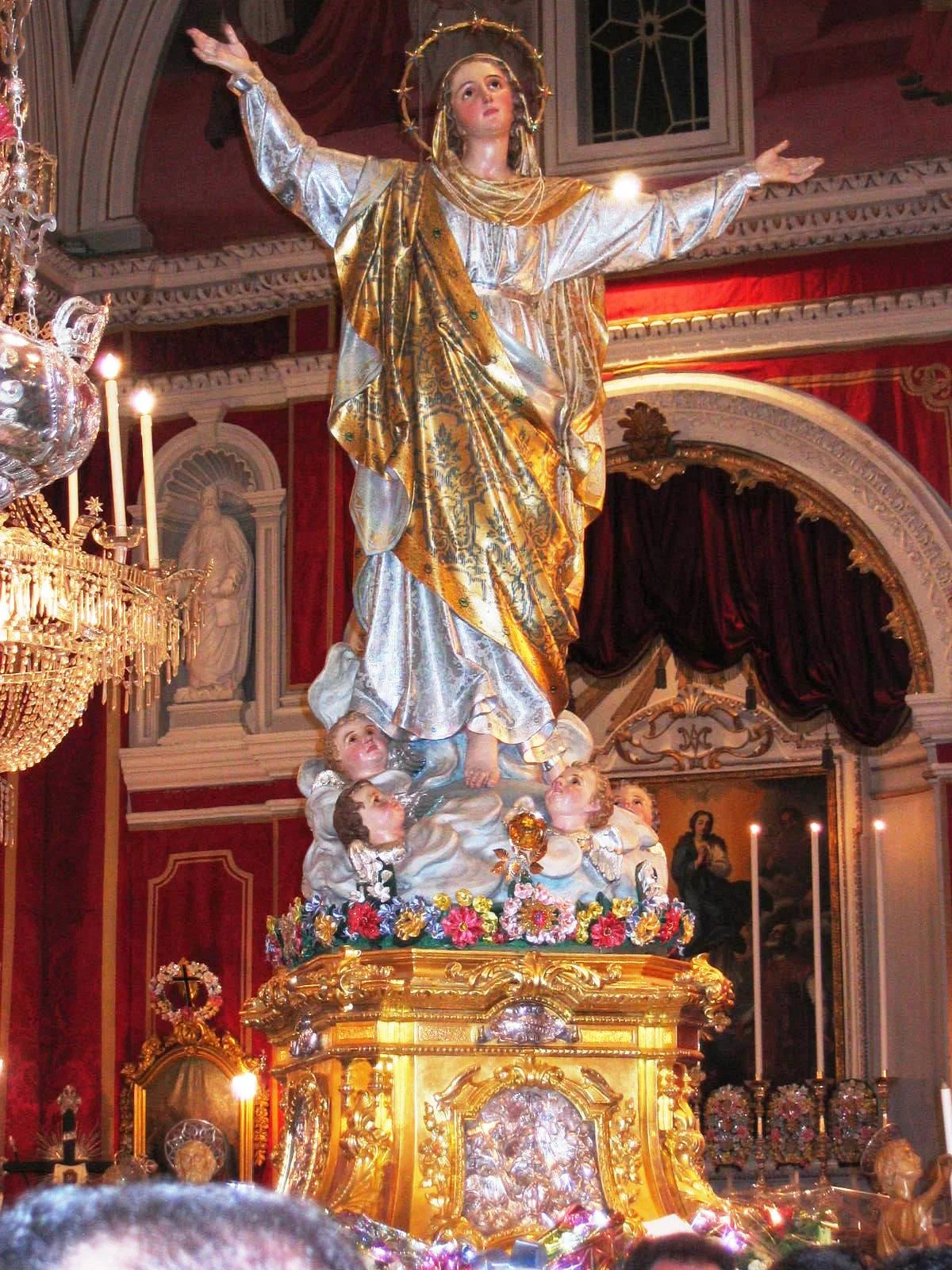 A statue of the Assumption of Mary in Attard, Malta