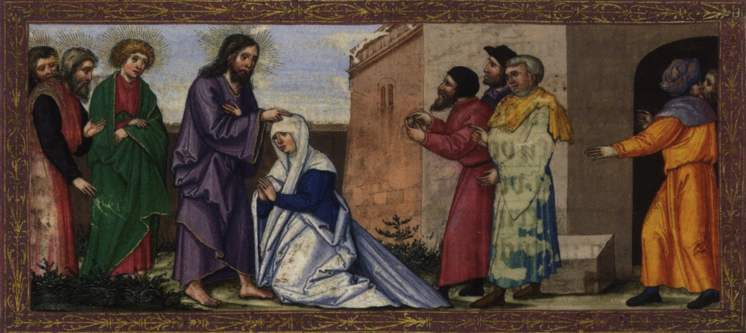 Jesus healing the woman at the synagogue, by Ottheinrich.