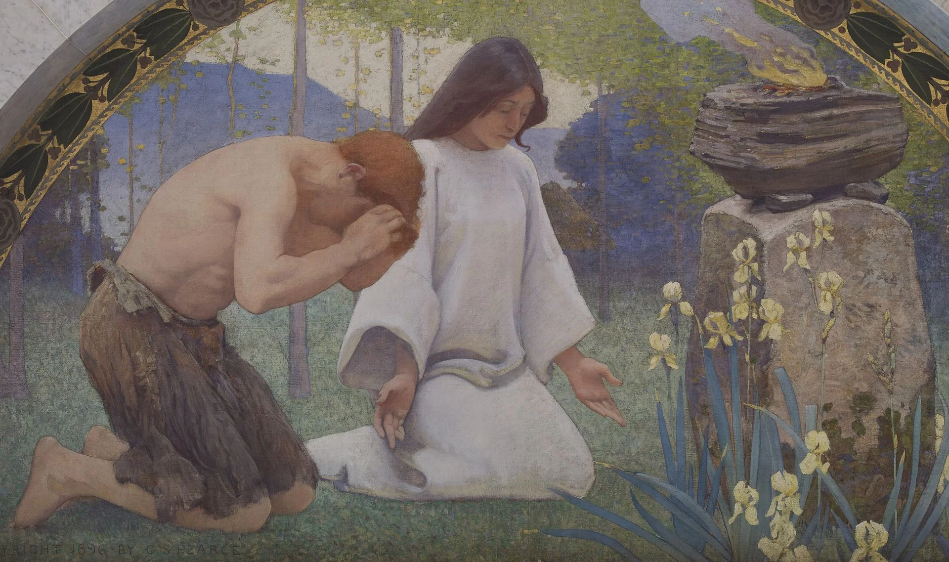 Detail from Religion by Charles Sprague Pearce.