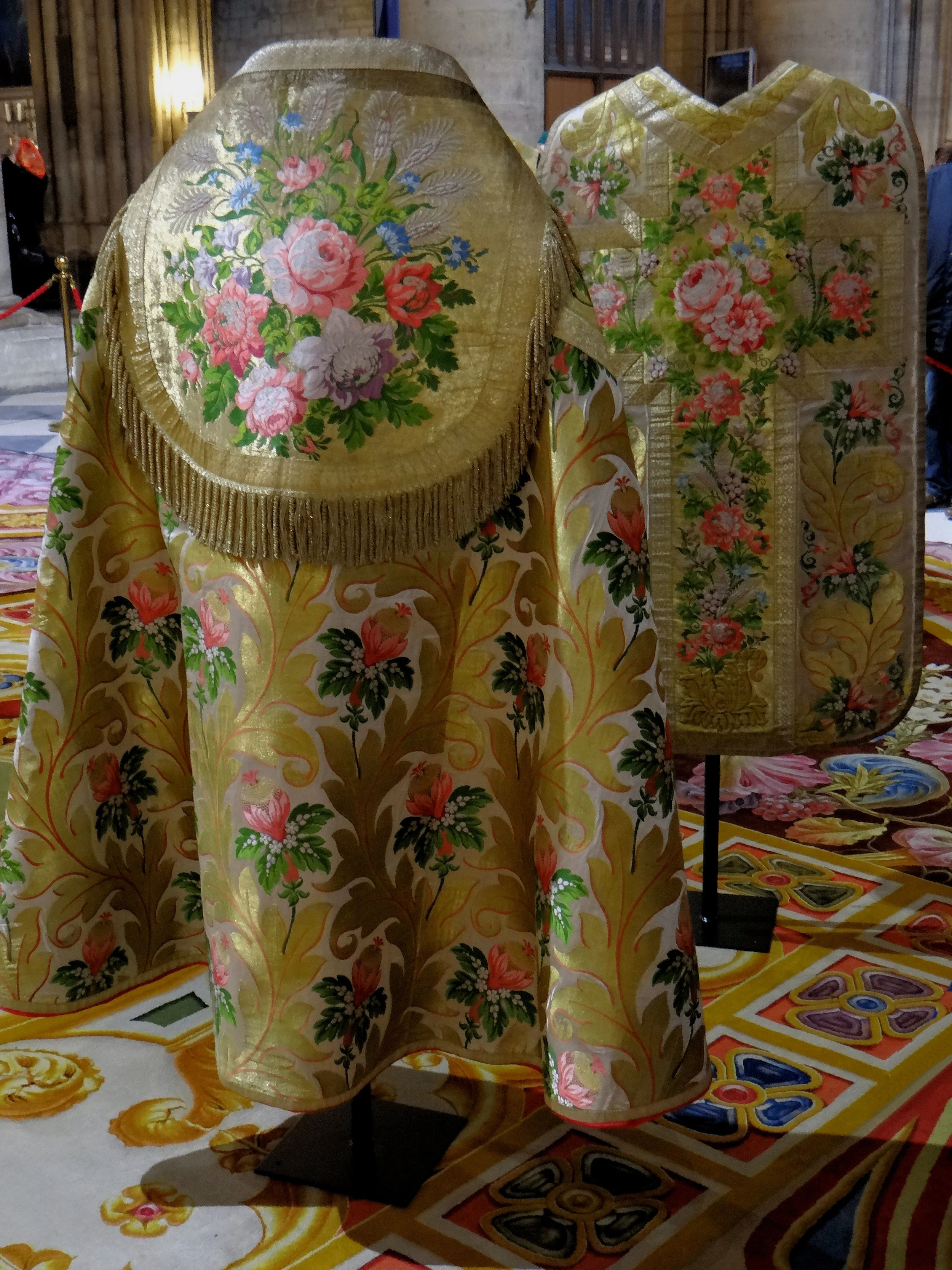 Venetian brocade priestly vestments from Notre Dame de Paris.