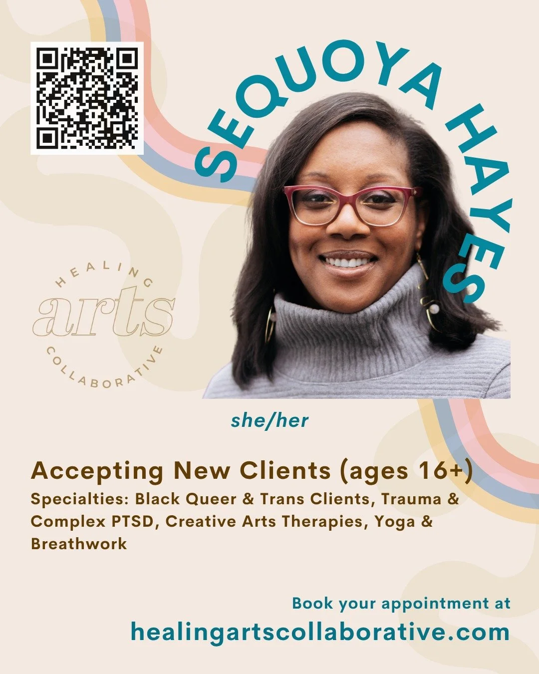 Sequoya Hayes is again accepting new clients! 

Book a free consultation at healingartscollaborative.com/about-sequoya and follow Sequoya&rsquo;s amazing work at:
@sequoya_community &amp; 
@reclaimingsoulwork