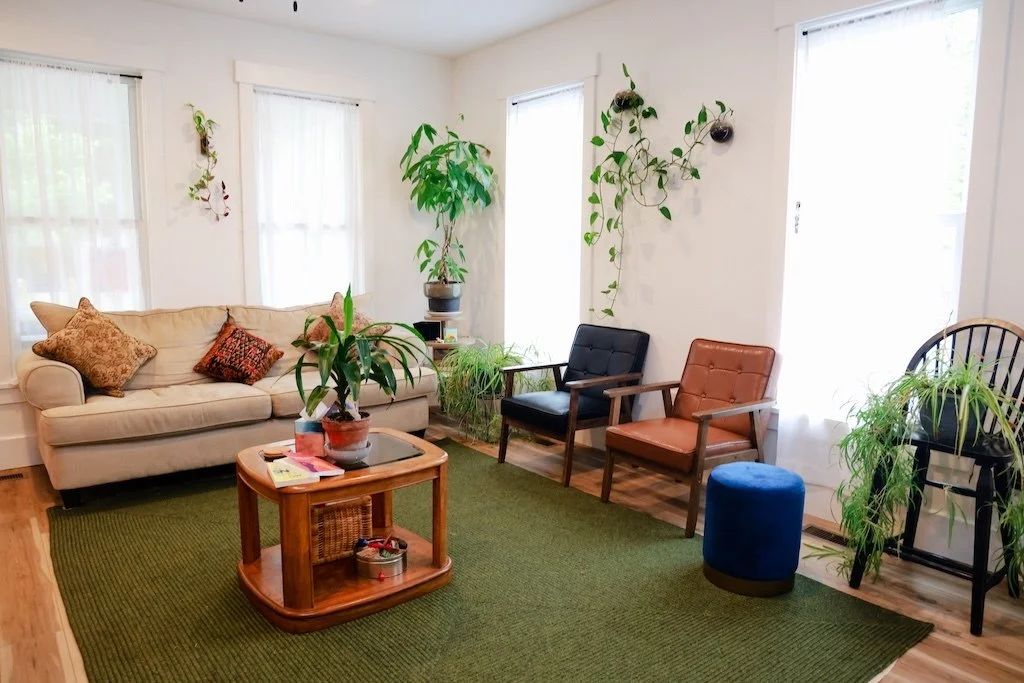 Let's clear a few things up about therapy.

Myth 1: Therapy is just talking about your childhood. Truth: it can be. It can also be learning skills, processing present-day stress, doing creative work, understanding your nervous system, or figuring out