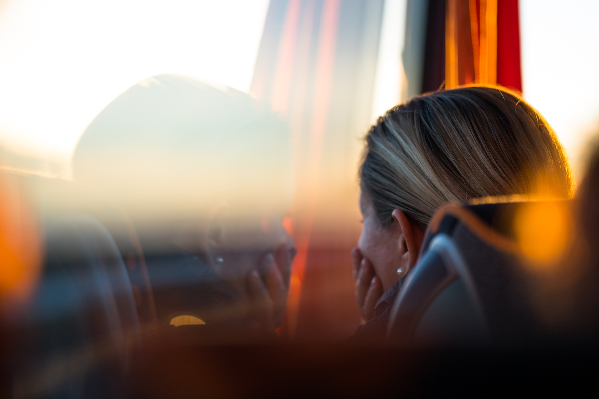 Taking the bus into Reykjavík, Iceland at 6:00am