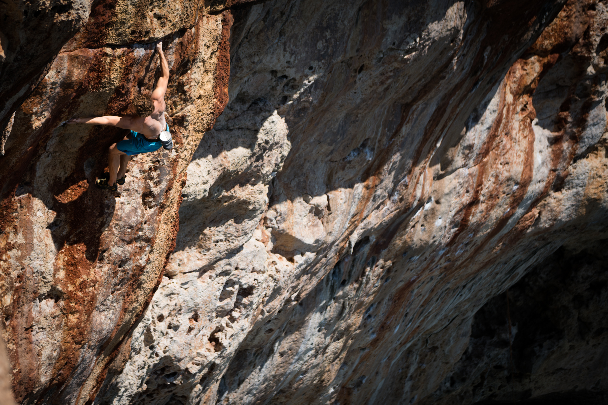 Greg warms up on Surfer Dead, 11b. Amazing pockets with a committing crux that comes in the last moves.