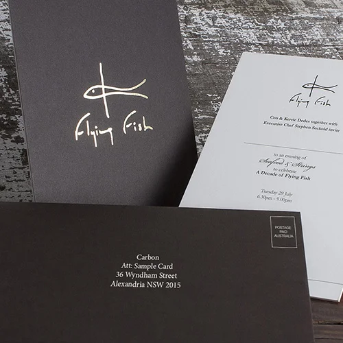 FLYING FISH FUSED & FOILED INVITATION